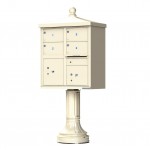 4 Large Tenant Door Traditional Decorative Style Mailbox (Pedestal Included) - Type 5 - 1570-4T5AF-DT 4 Large Tenant Door Traditional Decorative Style Mailbox (Pedestal Included) - Type 5 - 1570-4T5AF-DT