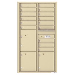 15 Tenant Doors with 3 Parcel Lockers and Outgoing Mail Compartment - 4C Wall Mount Max Height Mailboxes - 4C16D-15