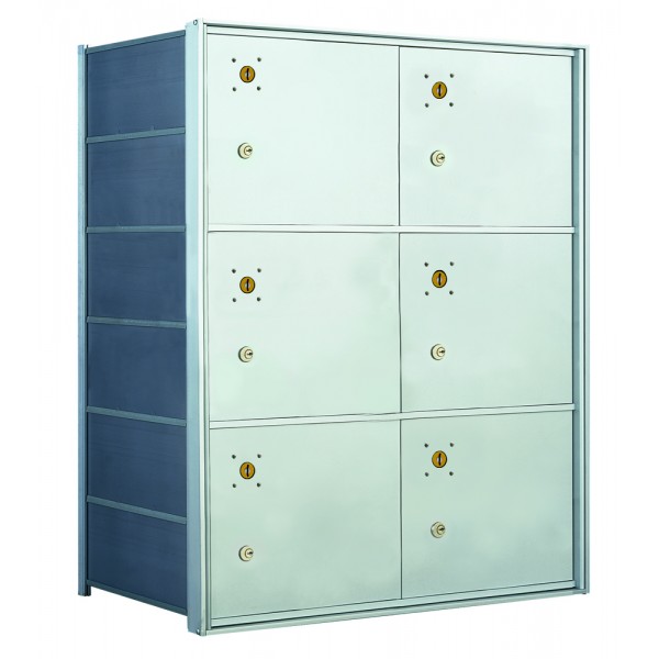 6 PLA-size Door Horizontal Mailbox Unit - Front Loading - 140064PLA