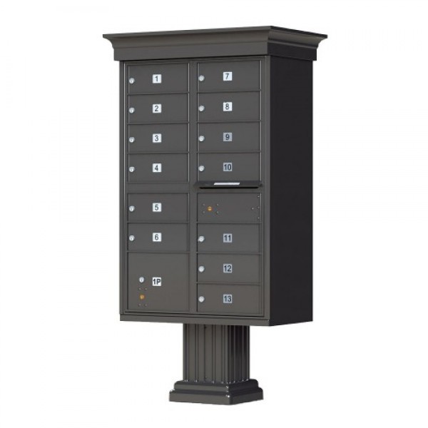 13 Tenant Door Classic Decorative CBU Mailbox (Pedestal Included) - Type 4 - 1570-13AF-DC 13 Tenant Door Classic Decorative CBU Mailbox (Pedestal Included) - Type 4 - 1570-13AF-DC