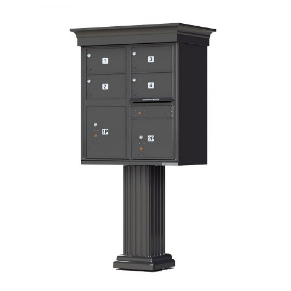 4 Large Tenant Door Decorative Classic CBU Mailbox (Pedestal Included) - Type 5 - 1570-4T5AF-DC 4 Large Tenant Door Decorative Classic CBU Mailbox (Pedestal Included) - Type 5 - 1570-4T5AF-DC