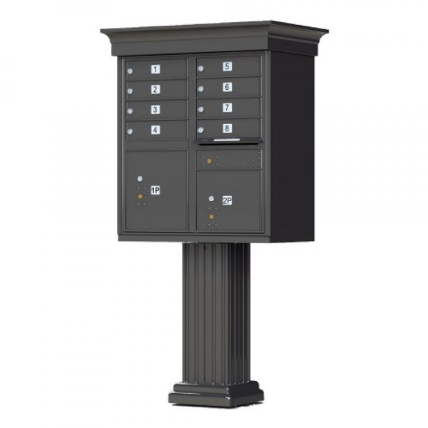 8 Tenant Door Classic Decorative CBU Mailbox (Pedestal Included) - Type 1 - 1570-8AF-DC
