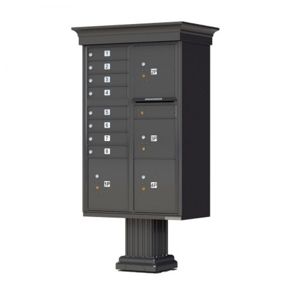 8 Tenant Door Classic Decorative CBU Mailbox (Pedestal Included) - Type 6 - 1570-8T6AF-DC 8 Tenant Door Classic Decorative CBU Mailbox (Pedestal Included) - Type 6 - 1570-8T6AF-DC