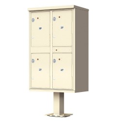 4-Door Pedestal Style High Security Outdoor Parcel Locker (Pedestal Included) - 1590-T2AF