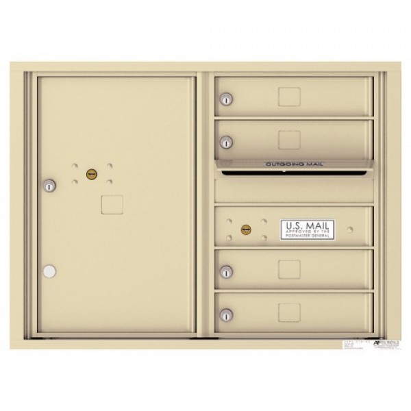 4 Tenant Doors with 1 Parcel Locker and Outgoing Mail Compartment - 4C Wall Mount 6-High Mailboxes - 4C06D-04 4 Tenant Doors with 1 Parcel Locker and Outgoing Mail Compartment - 4C Wall Mount 6-High Mailboxes - 4C06D-04