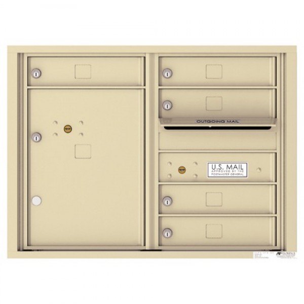 5 Tenant Doors with 1 Parcel Locker and Outgoing Mail Compartment - 4C Wall Mount 6-High Mailboxes - 4C06D-05 5 Tenant Doors with 1 Parcel Locker and Outgoing Mail Compartment - 4C Wall Mount 6-High Mailboxes - 4C06D-05