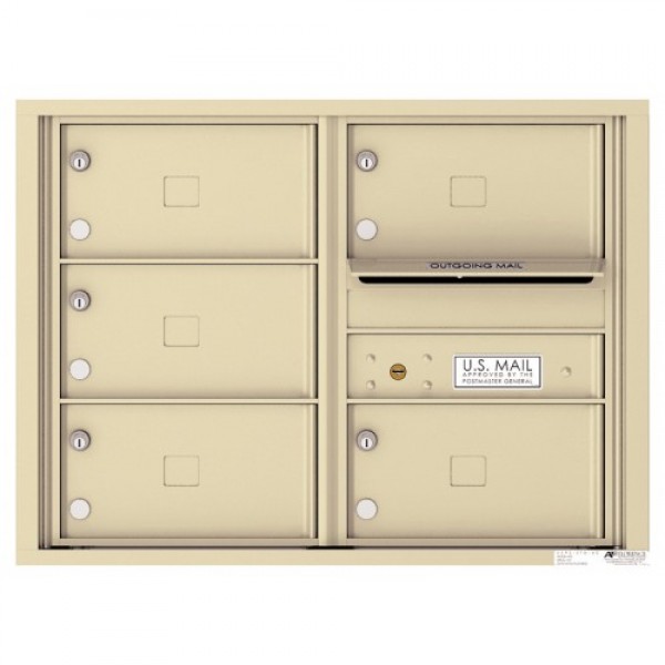 5 Oversized Tenant Doors with Outgoing Mail Compartment - 4C Wall Mount 6-High Mailboxes - 4C06D-05X 5 Oversized Tenant Doors with Outgoing Mail Compartment - 4C Wall Mount 6-High Mailboxes - 4C06D-05X