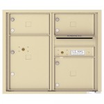 3 Oversized Tenant Doors with 1 Parcel Locker and Outgoing Mail Compartment - 4C Wall Mount 7-High Mailboxes - 4C07D-03