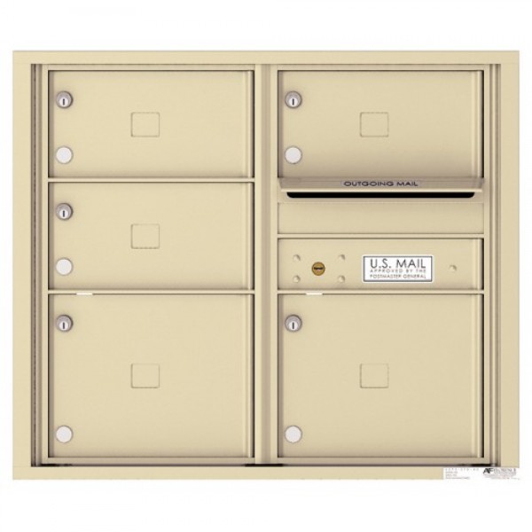 5 Oversized Tenant Doors with Outgoing Mail Compartment - 4C Wall Mount 7-High Mailboxes - 4C07D-05