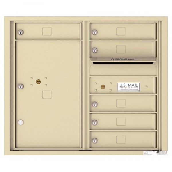 6 Tenant Doors with 1 Parcel Locker and Outgoing Mail Compartment - 4C Wall Mount 7-High Mailboxes - 4C07D-06 6 Tenant Doors with 1 Parcel Locker and Outgoing Mail Compartment - 4C Wall Mount 7-High Mailboxes - 4C07D-06
