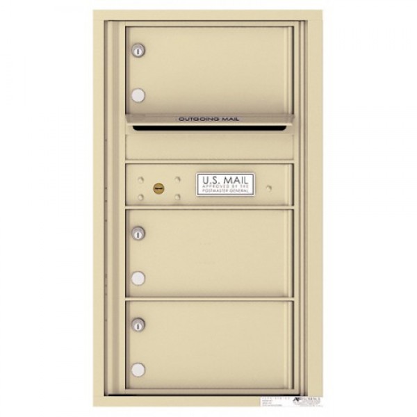3 Oversized Tenant Doors with Outgoing Mail Compartment - 4C Wall Mount 8-High Mailboxes - 4C08S-03 3 Oversized Tenant Doors with Outgoing Mail Compartment - 4C Wall Mount 8-High Mailboxes - 4C08S-03