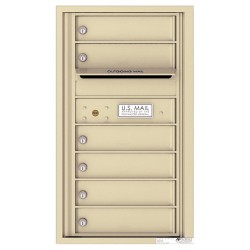 6 Tenant Doors with Outgoing Mail Compartment - 4C Wall Mount 8-High Mailboxes - 4C08S-06