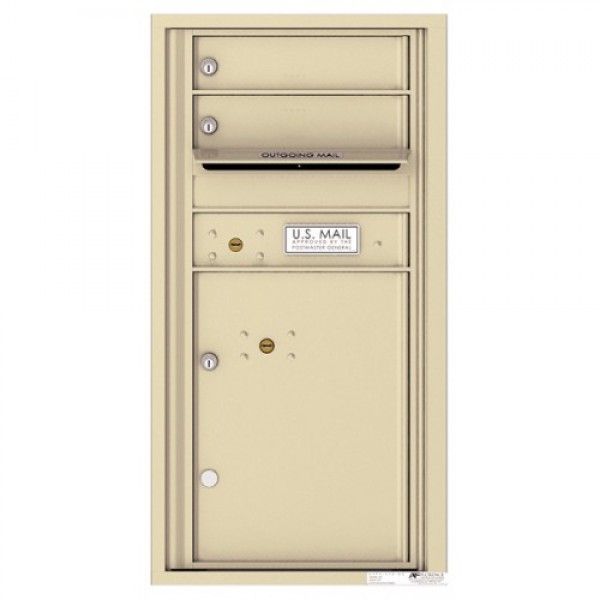 2 Tenant Doors with 1 Parcel Locker and Outgoing Mail Compartment - 4C Wall Mount 9-High Mailboxes - 4C09S-02 2 Tenant Doors with 1 Parcel Locker and Outgoing Mail Compartment - 4C Wall Mount 9-High Mailboxes - 4C09S-02