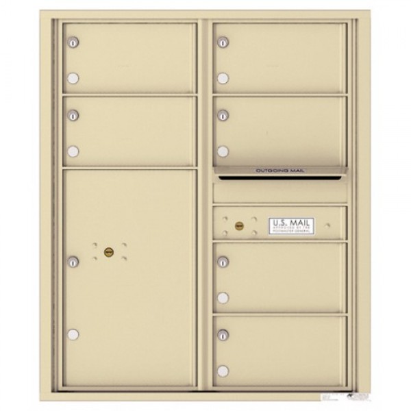 6 Oversized Tenant Doors with 1 Parcel Locker and Outgoing Mail Compartment - 4C Wall Mount 10-High Mailboxes - 4C10D-06 6 Oversized Tenant Doors with 1 Parcel Locker and Outgoing Mail Compartment - 4C Wall Mount 10-High Mailboxes - 4C10D-06