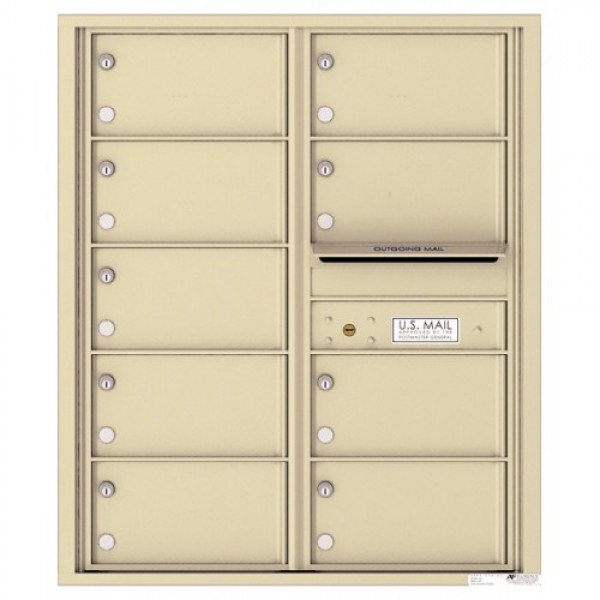 9 Tenant Doors with Outgoing Mail Compartment - 4C Wall Mount 10-High Mailboxes - 4C10D-09 9 Tenant Doors with Outgoing Mail Compartment - 4C Wall Mount 10-High Mailboxes - 4C10D-09