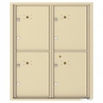 4 Parcel Doors Unit - 4C Wall Mount ADA MAX (10) High - 4CADD-4P 4 Parcel Doors Unit - 4C Wall Mount ADA MAX (10) High - 4CADD-4P