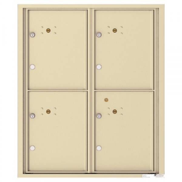 4 Parcel Doors Unit - 4C Wall Mount ADA MAX (10) High - 4CADD-4P 4 Parcel Doors Unit - 4C Wall Mount ADA MAX (10) High - 4CADD-4P