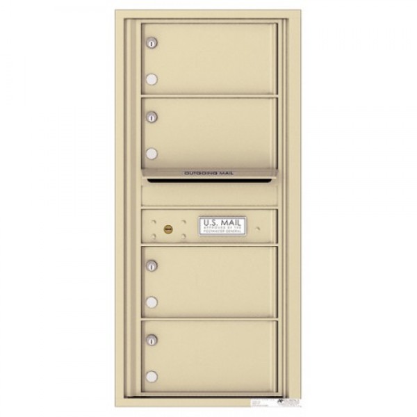 4 Oversized Tenant Doors with Outgoing Mail Compartment - 4C Wall Mount 10-High Mailboxes - 4C10S-04