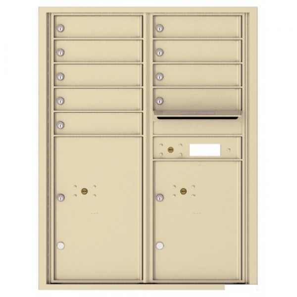 9 Tenant Doors with 2 Parcel Lockers and Outgoing Mail Compartment - 4C Wall Mount 11-High Mailboxes - 4C11D-09 9 Tenant Doors with 2 Parcel Lockers and Outgoing Mail Compartment - 4C Wall Mount 11-High Mailboxes - 4C11D-09