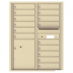 15 Tenant Doors with Parcel Locker and Outgoing Mail Compartment - 4C Wall Mount 11-High Mailboxes - 4C11D-15