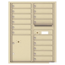 15 Tenant Doors with Parcel Locker and Outgoing Mail Compartment - 4C Wall Mount 11-High Mailboxes - 4C11D-15