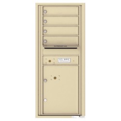 4 Tenant Doors with 1 Parcel Lockers and Outgoing Mail Compartment - 4C Wall Mount 11-High Mailboxes - 4C11S-04