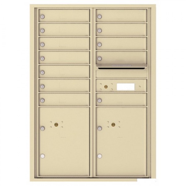 12 Tenant Doors with 2 Parcel Lockers and Outgoing Mail Compartment - 4C Wall Mount 12-High Mailboxes - 4C12D-12 12 Tenant Doors with 2 Parcel Lockers and Outgoing Mail Compartment - 4C Wall Mount 12-High Mailboxes - 4C12D-12