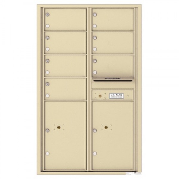 7 Oversized Tenant Doors with 2 Parcel Lockers and Outgoing Mail Compartment - 4C Wall Mount 14-High Mailboxes - 4C14D-07 7 Oversized Tenant Doors with 2 Parcel Lockers and Outgoing Mail Compartment - 4C Wall Mount 14-High Mailboxes - 4C14D-07