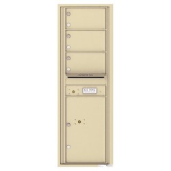 3 Oversized Tenant Doors with 1 Parcel Locker and Outgoing Mail Compartment - 4C Wall Mount 14-High Mailboxes - 4C14S-03