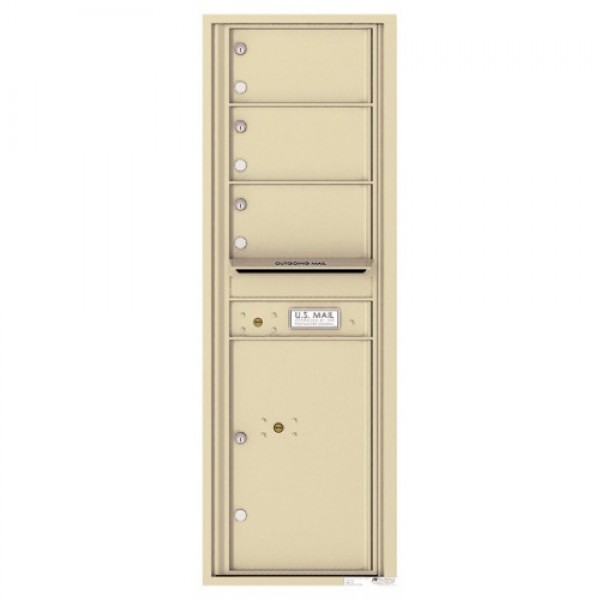 3 Oversized Tenant Doors with 1 Parcel Locker and Outgoing Mail Compartment - 4C Wall Mount 14-High Mailboxes - 4C14S-03 3 Oversized Tenant Doors with 1 Parcel Locker and Outgoing Mail Compartment - 4C Wall Mount 14-High Mailboxes - 4C14S-03