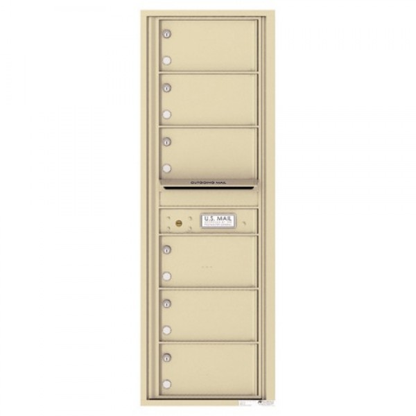 6 Over-Sized Tenant Doors with Outgoing Mail Compartment - 4C Wall Mount 14-High Mailboxes - 4C14S-06 6 Over-Sized Tenant Doors with Outgoing Mail Compartment - 4C Wall Mount 14-High Mailboxes - 4C14S-06
