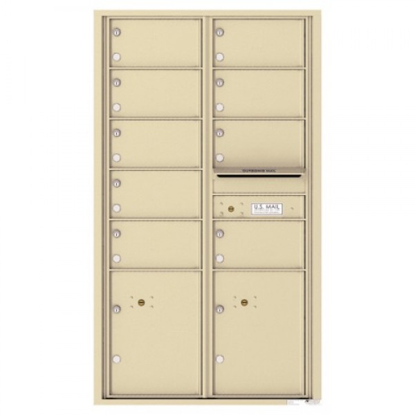 9 Oversized Tenant Doors with 2 Parcel Lockers and Outgoing Mail Compartment - 4C Wall Mount 15-High Mailboxes - 4C15D-09 9 Oversized Tenant Doors with 2 Parcel Lockers and Outgoing Mail Compartment - 4C Wall Mount 15-High Mailboxes - 4C15D-09