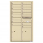 17 Tenant Doors with 2 Parcel Lockers and Outgoing Mail Compartment - 4C Wall Mount 15-High Mailboxes - 4C15D-17