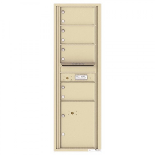 4 Oversized Tenant Doors with 1 Parcel Locker and Outgoing Mail Compartment - 4C Wall Mount 15-High Mailboxes - 4C15S-04 4 Oversized Tenant Doors with 1 Parcel Locker and Outgoing Mail Compartment - 4C Wall Mount 15-High Mailboxes - 4C15S-04
