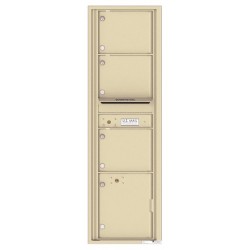 3 Oversized Tenant Doors with 1 Parcel Locker and Outgoing Mail Compartment - 4C Wall Mount Max Height Mailboxes - 4C16S-03
