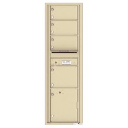 4 Oversized Tenant Doors with 1 Parcel Locker and Outgoing Mail Compartment - 4C Wall Mount Max Height Mailboxes - 4C16S-04