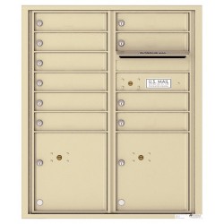 10 Tenant Doors with 2 Parcel Lockers and Outgoing Mail Compartment - 4C Wall Mount ADA Max Height Mailboxes - 4CADD-10