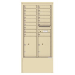 16 Tenant Doors with 2 Parcel Lockers and Outgoing Mail Compartment - 4C Depot Mailbox Module - 4C15D-16-D