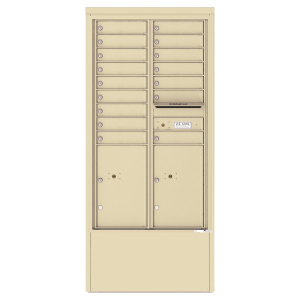 16 Tenant Doors with 2 Parcel Lockers and Outgoing Mail Compartment - 4C Depot Mailbox Module - 4C15D-16-D 16 Tenant Doors with 2 Parcel Lockers and Outgoing Mail Compartment - 4C Depot Mailbox Module - 4C15D-16-D