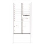 16 Tenant Doors with 2 Parcel Lockers and Outgoing Mail Compartment - 4C Depot Mailbox Module - 4C15D-16-D 16 Tenant Doors with 2 Parcel Lockers and Outgoing Mail Compartment - 4C Depot Mailbox Module - 4C15D-16-D